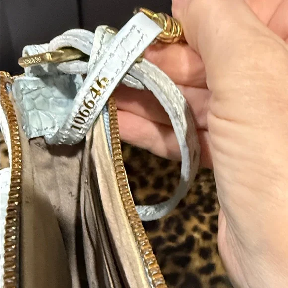 Brahmin Sky Blue Embossed Crossbody Bag - Picture 3 of 8